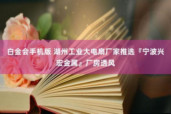 白金会手机版 湖州工业大电扇厂家推选『宁波兴宏金属』厂房透风