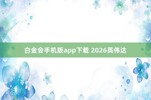 白金会手机版app下载 2026英伟达