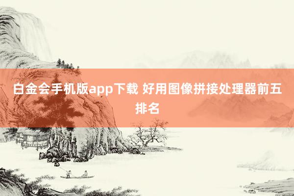 白金会手机版app下载 好用图像拼接处理器前五排名