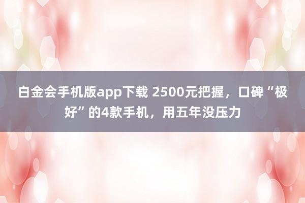 白金会手机版app下载 2500元把握，口碑“极好”的4款手机，用五年没压力
