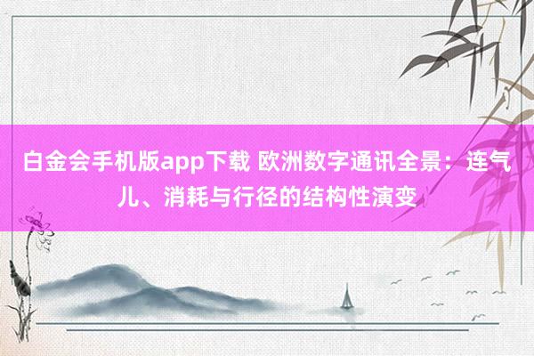 白金会手机版app下载 欧洲数字通讯全景：连气儿、消耗与行径的结构性演变