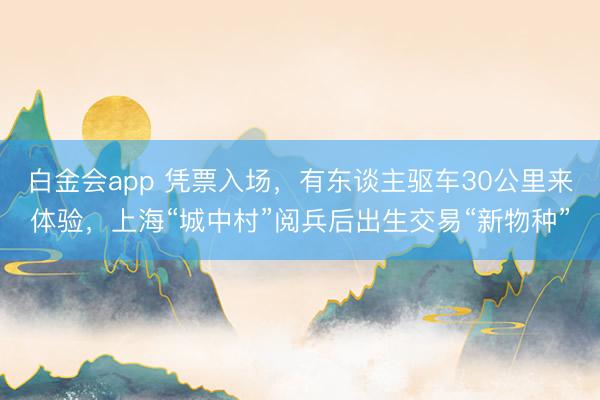 白金会app 凭票入场，有东谈主驱车30公里来体验，上海“城中村”阅兵后出生交易“新物种”